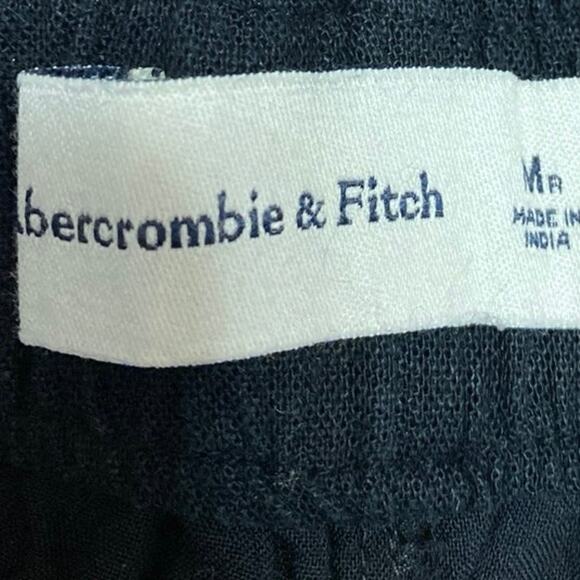 Abercrombie & Fitch Women's Black Linen Elastic Waist Casual Lounge Shorts Sz M - Picture 4 of 5